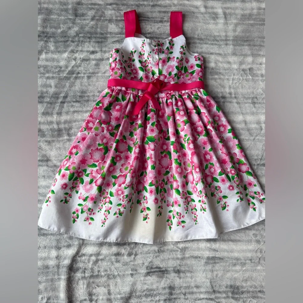 Elegant Pink Floral Kids‎ Dress
